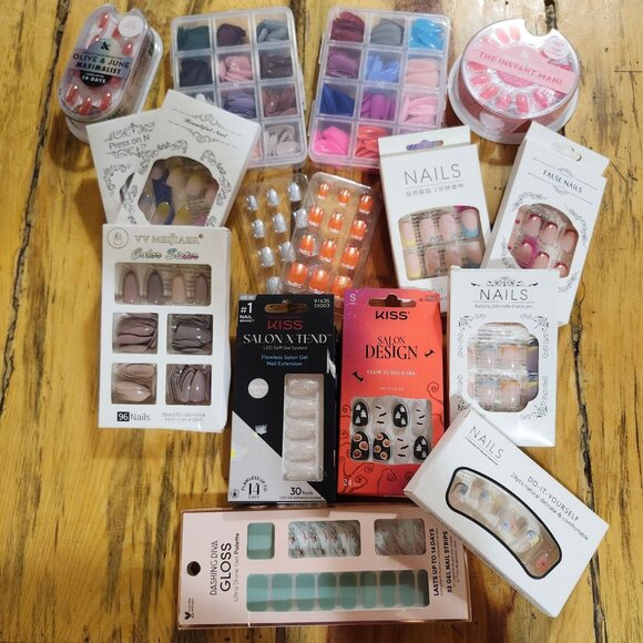 Kiss Other - Press On Nails Bundle Mixed Styles & Brands Short Medium Gloss Matte DIY Set